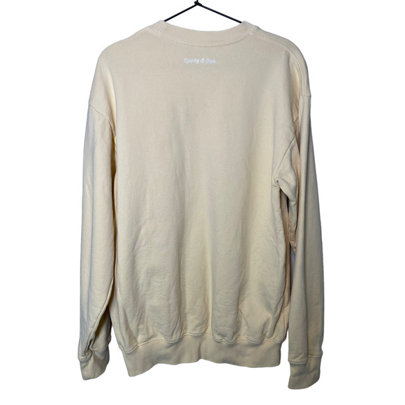 Sporty & Rich Embroidered Cotton Jersey Sweashirt in Yellow Be Nice Medium - Picture 4 of 7